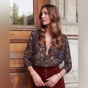 Sézane Sixtine floral blouse